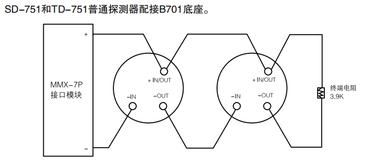 JTW-BCD-TD751普通非编址感温陕西探测器接线图